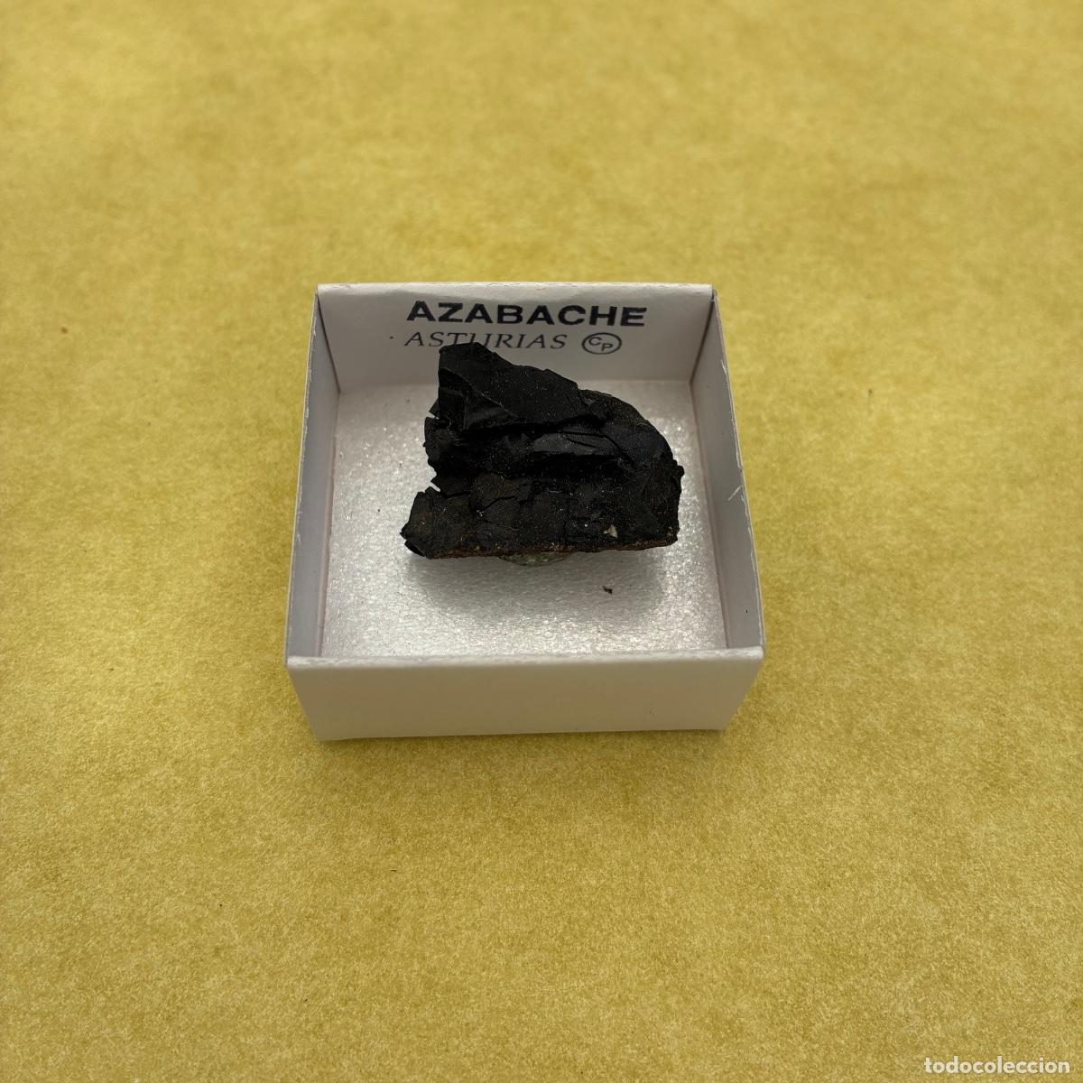 Coleccionismo de minerales: MINERAL AZABACHE MINERALES EN CAJAS DE 4x4CM