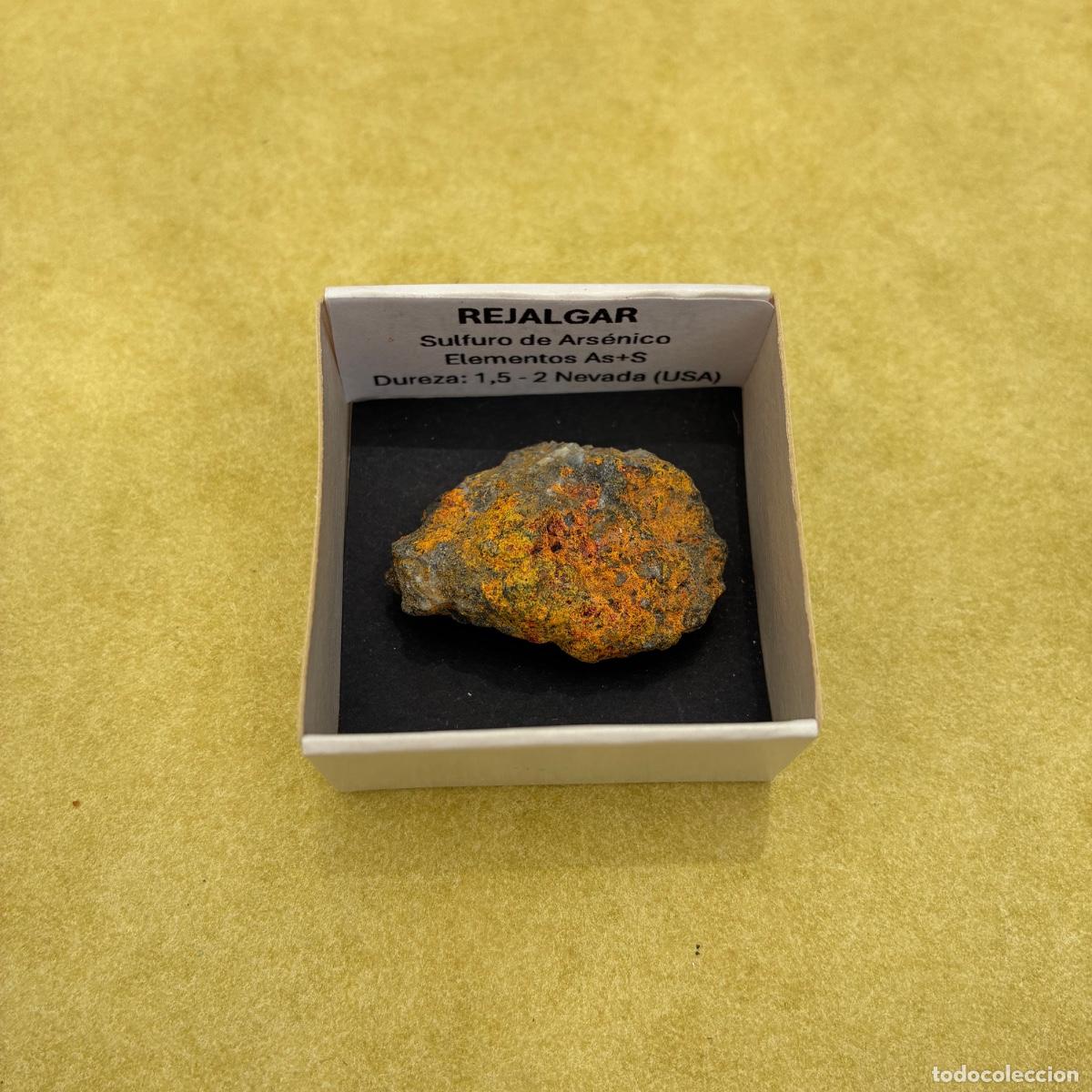 Coleccionismo de minerales: MINERAL REJALGAR MINERALES EN CAJAS DE 4x4CM