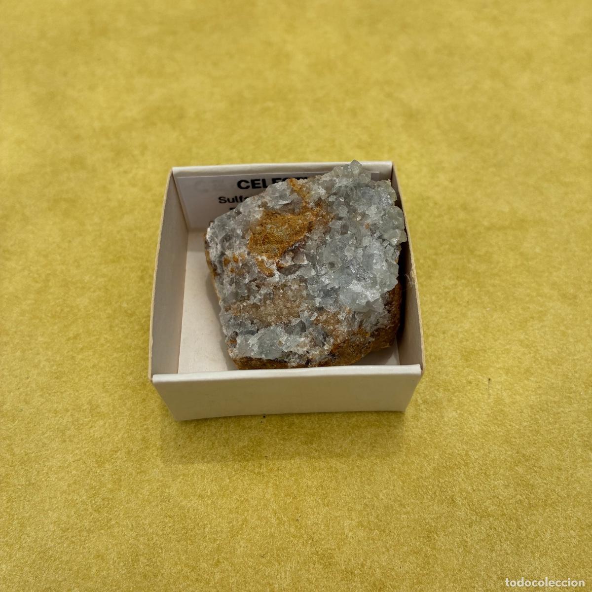 Coleccionismo de minerales: MINERAL CELESTINA MINERALES EN CAJAS DE 4x4CM