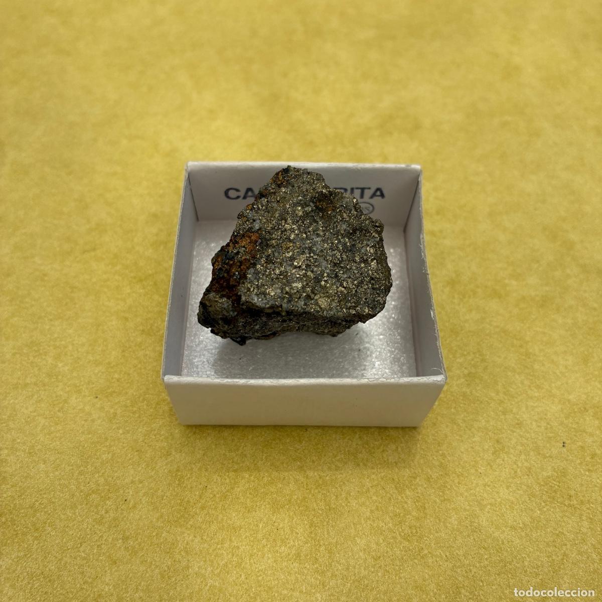 Coleccionismo de minerales: MINERAL CALCOPIRITA MINERALES EN CAJAS DE 4x4CM