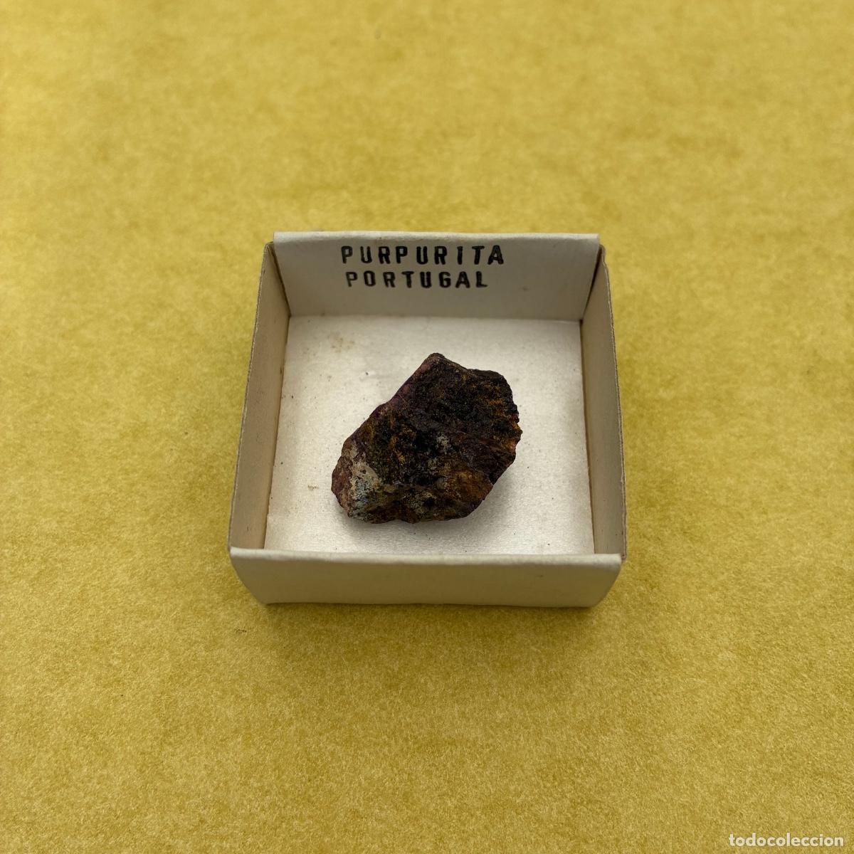 Coleccionismo de minerales: MINERAL PURPURITA MINERALES EN CAJAS DE 4x4CM