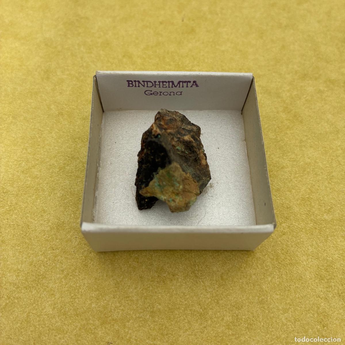 Coleccionismo de minerales: MINERAL BINDHEIMITA MINERALES EN CAJAS DE 4x4CM
