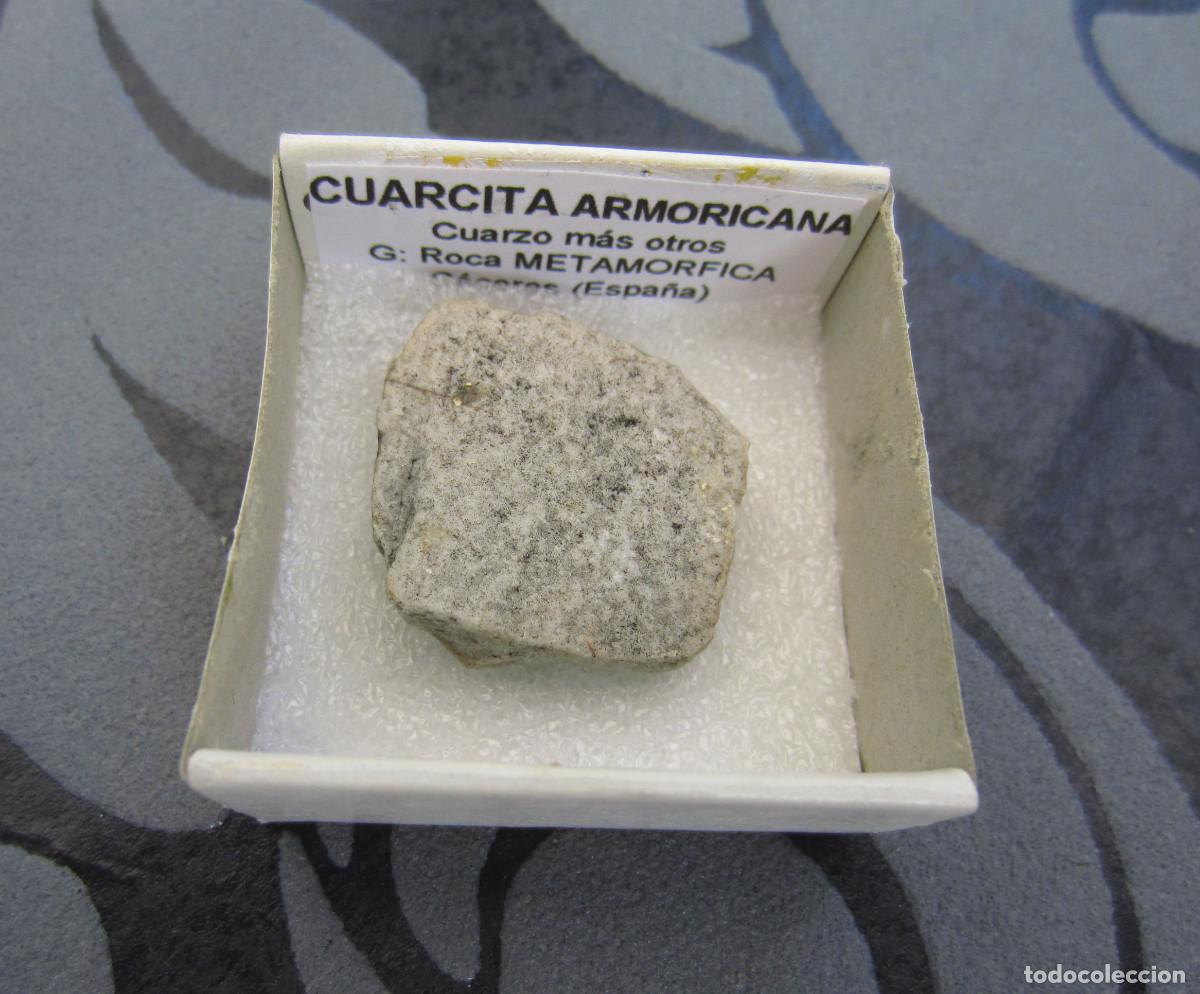 Coleccionismo de minerales: MINERAL ROCAS CUARCITA ARMORICANA MINERALES EN CAJA 4X4 CM