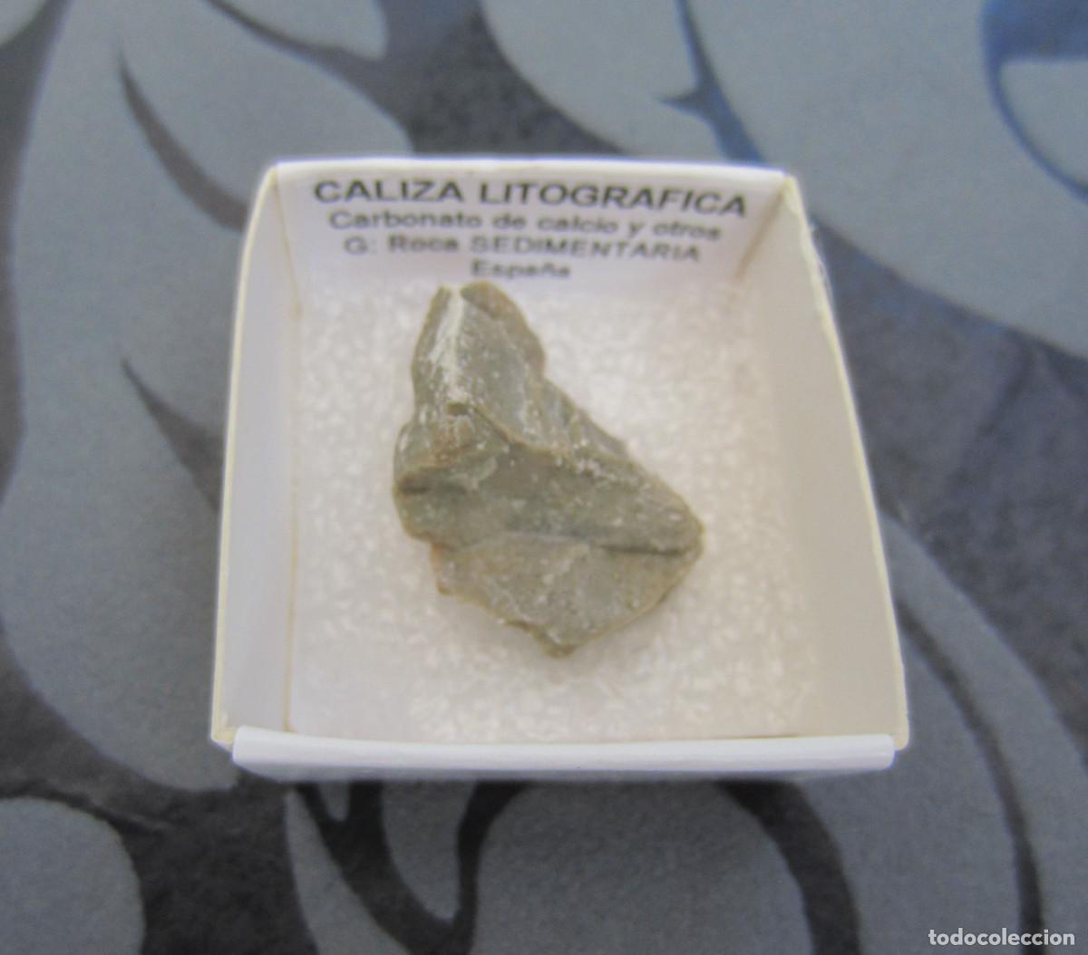 Coleccionismo de minerales: MINERAL ROCAS CALIZA LITOGRAFICA MINERALES EN CAJA 4X4 CM