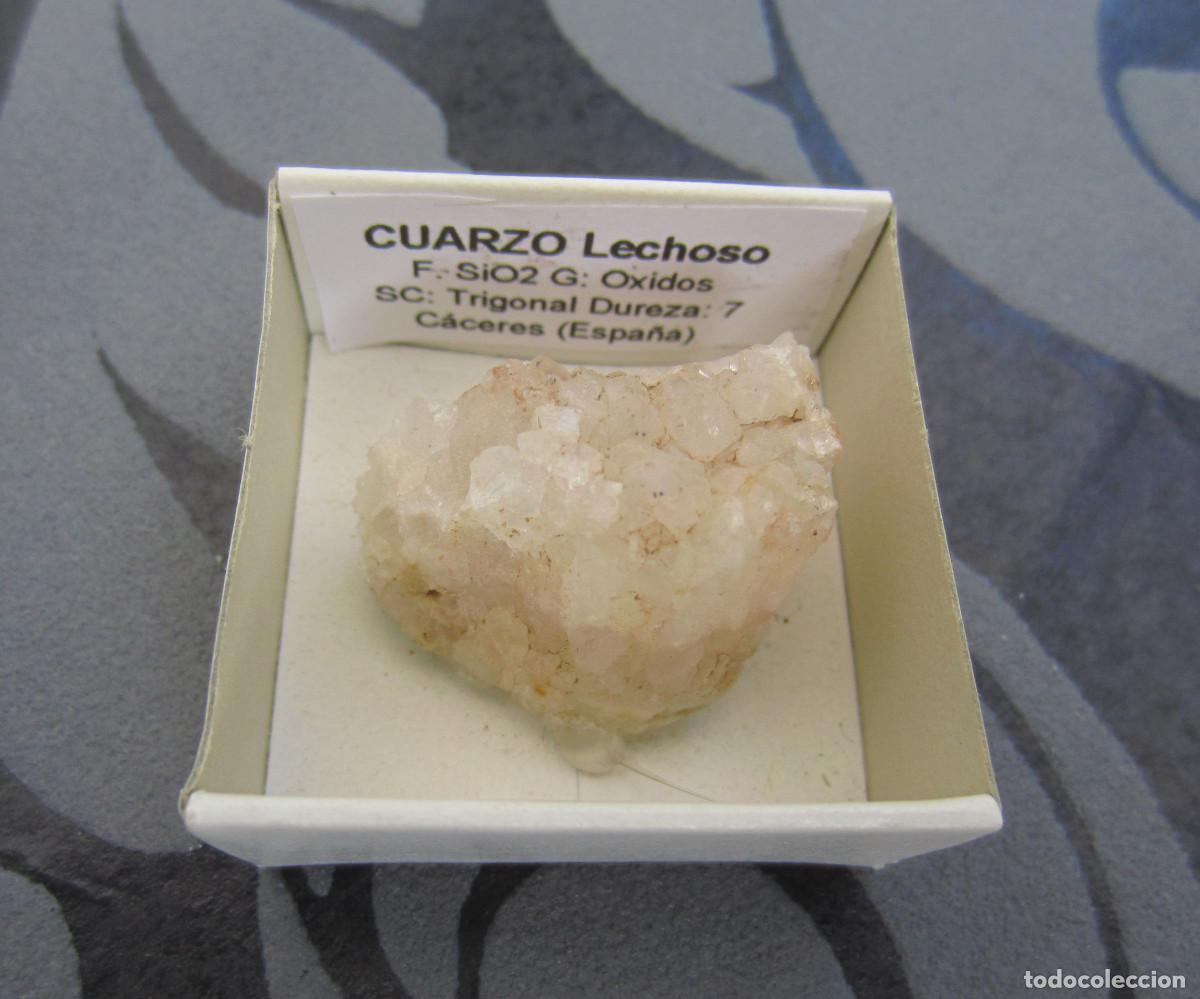 Coleccionismo de minerales: MINERAL CUARZO LECHOSO MINERALES EN CAJA 4X4 CM