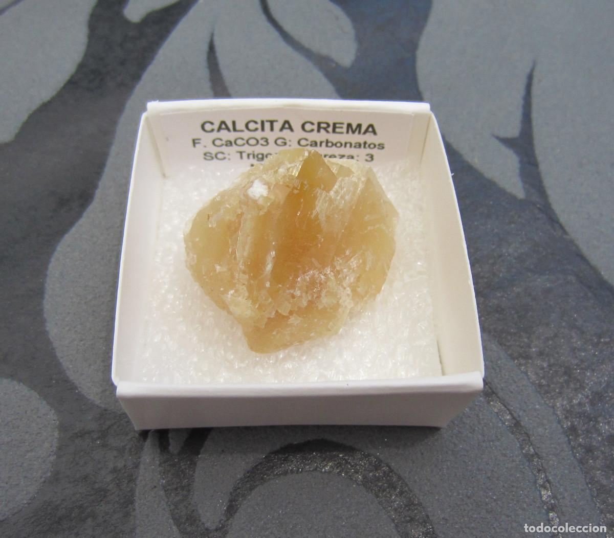 Coleccionismo de minerales: MINERAL CALCITA CREMA MINERALES EN CAJA 4X4 CM
