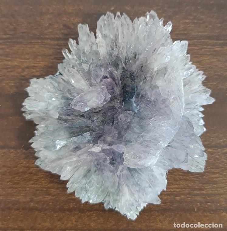 Coleccionismo de minerales: Roseta de Amatista de Uruguay Flor de Cristal Violeta 9 cm