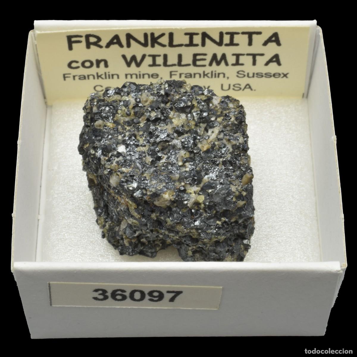 Coleccionismo de minerales: FRANKLINITA con WILLEMITA (Franklin mine, Franklin, Sussex Co., New Jersey, USA) #36097