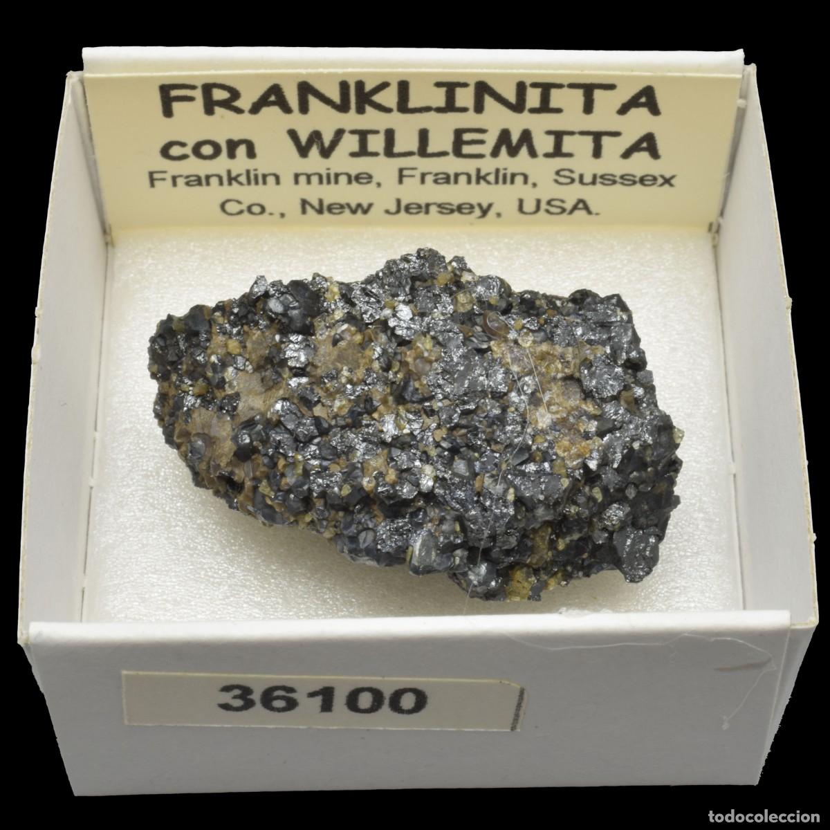 Coleccionismo de minerales: FRANKLINITA con WILLEMITA (Franklin mine, Franklin, Sussex Co., New Jersey, USA) #36100