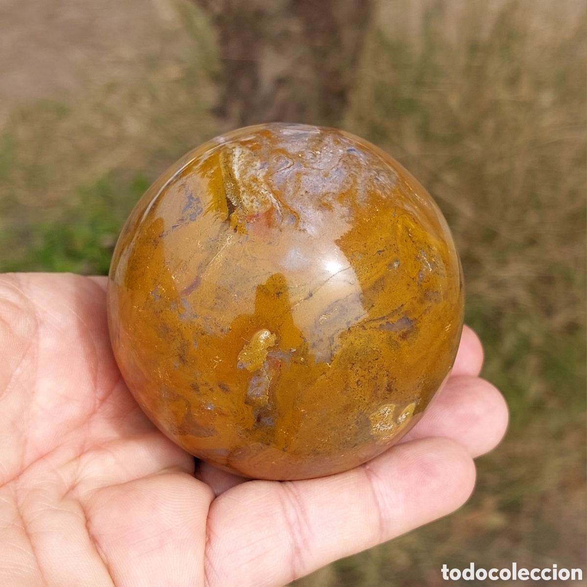 Coleccionismo de minerales: Esfera Mineral Jaspe Oc&eacute;ano 7,3cm