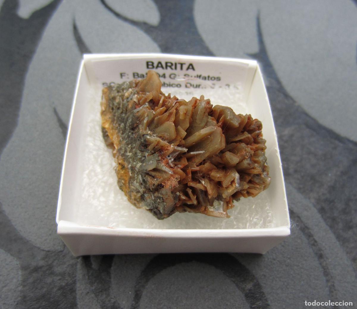 Coleccionismo de minerales: MINERAL BARITA MINERALES EN CAJA 4X4 CM