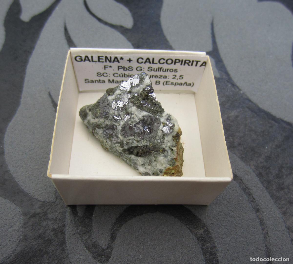Coleccionismo de minerales: MINERAL GALENA MINERALES EN CAJA 4X4 CM