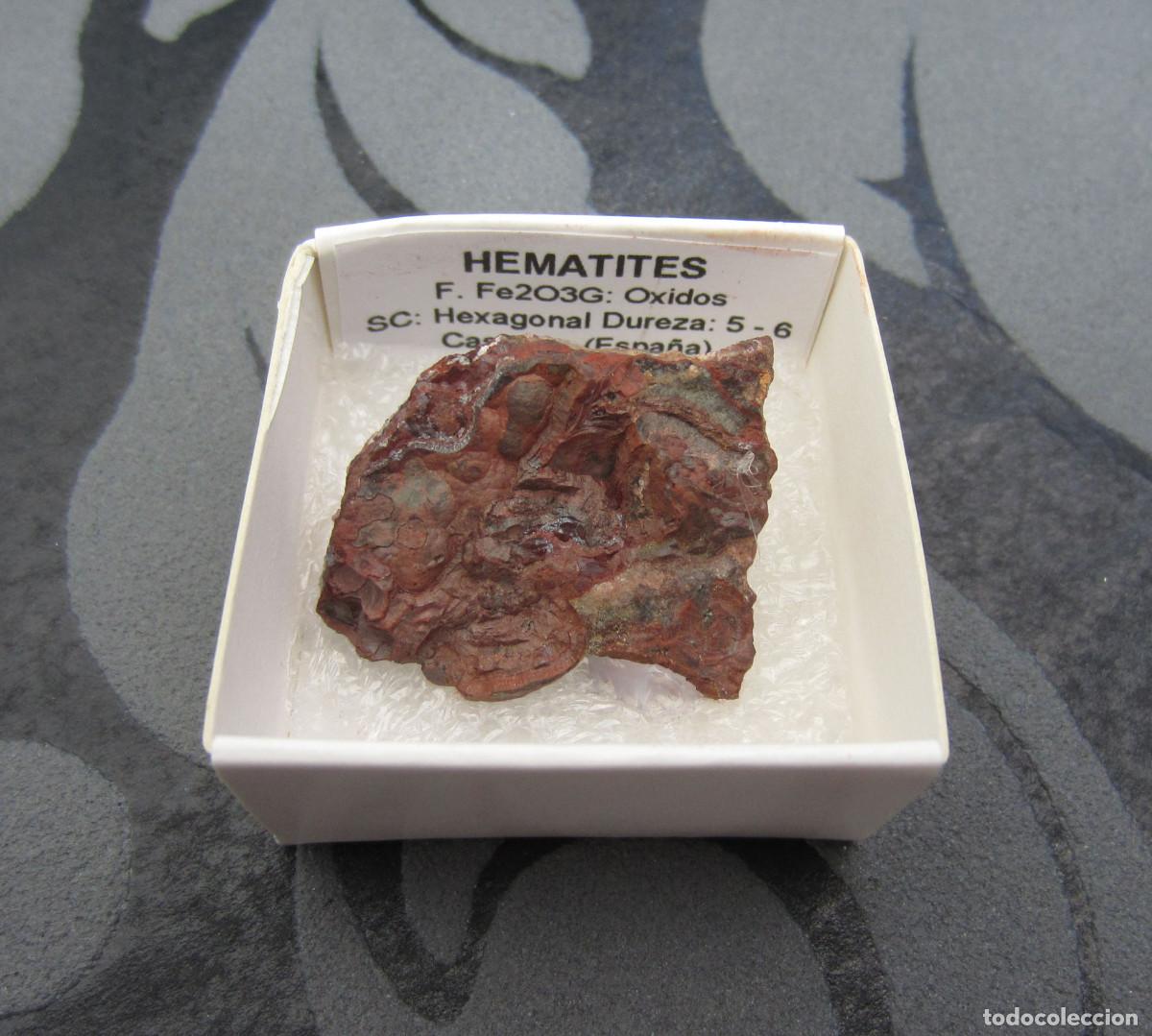 Coleccionismo de minerales: MINERAL HEMATITES MINERALES EN CAJA 4X4 CM