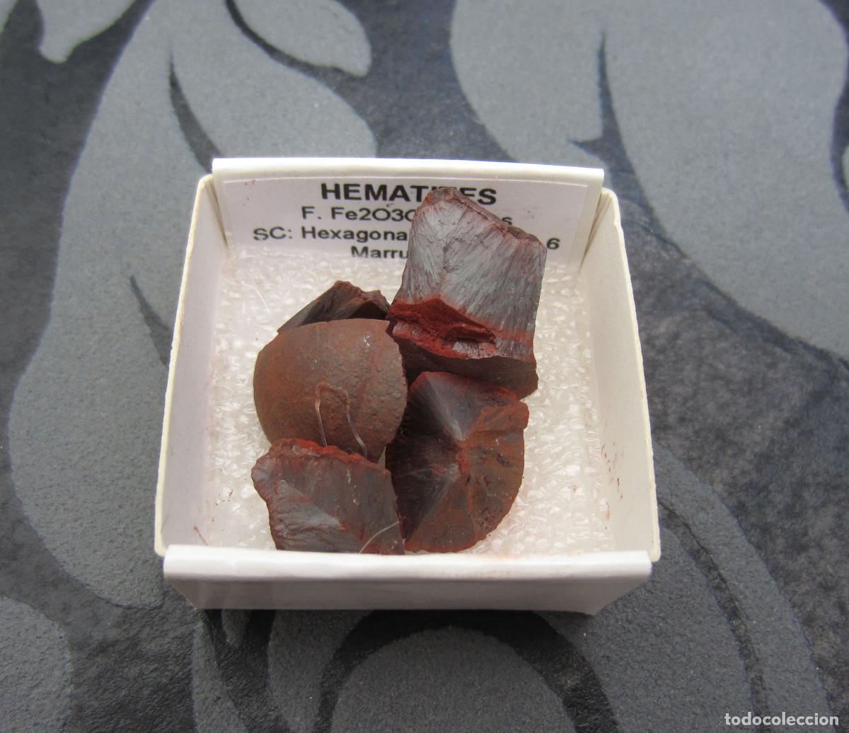 Coleccionismo de minerales: MINERAL HEMATITES MINERALES EN CAJA 4X4 CM