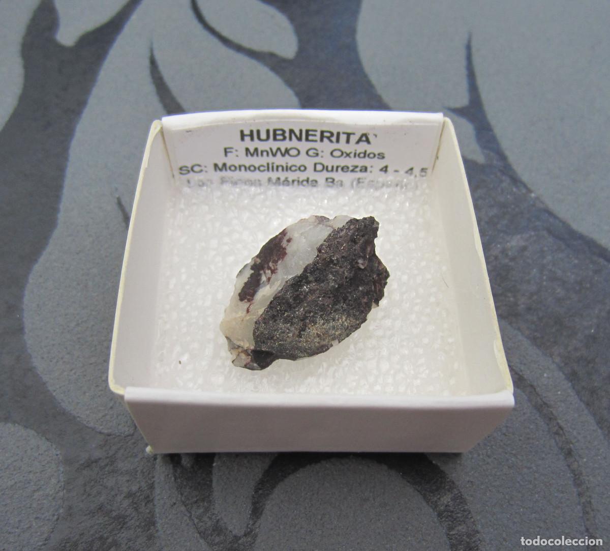 Coleccionismo de minerales: MINERAL HUBNERITA MINERALES EN CAJA 4X4 CM