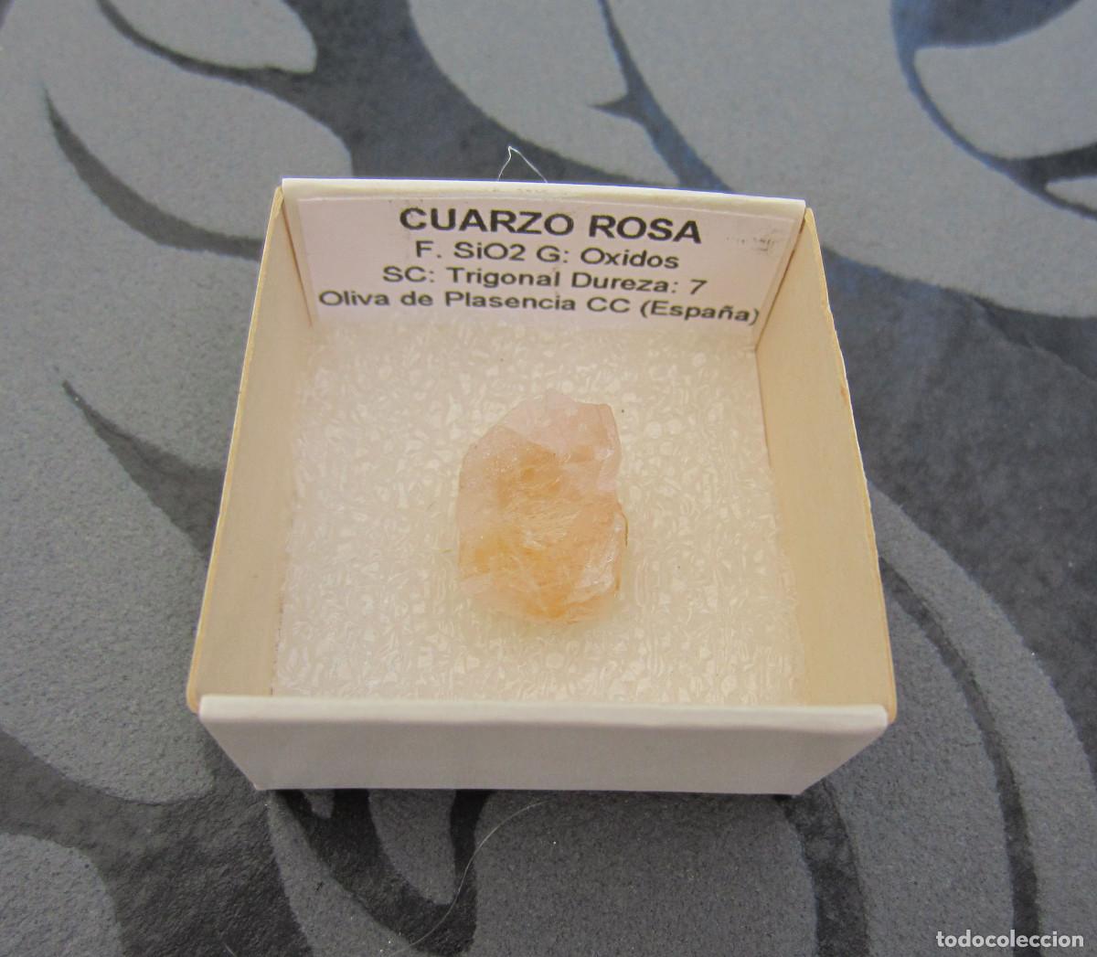 Coleccionismo de minerales: MINERAL CUARZO ROSA MINERALES EN CAJA 4X4 CM