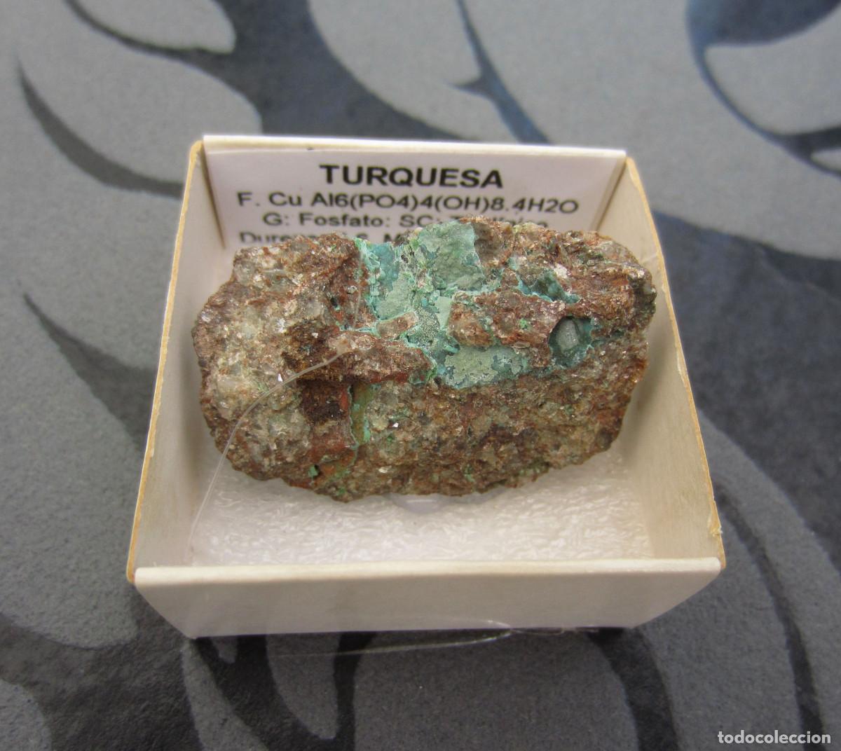 Coleccionismo de minerales: MINERAL TURQUESA MINERALES EN CAJA 4X4 CM