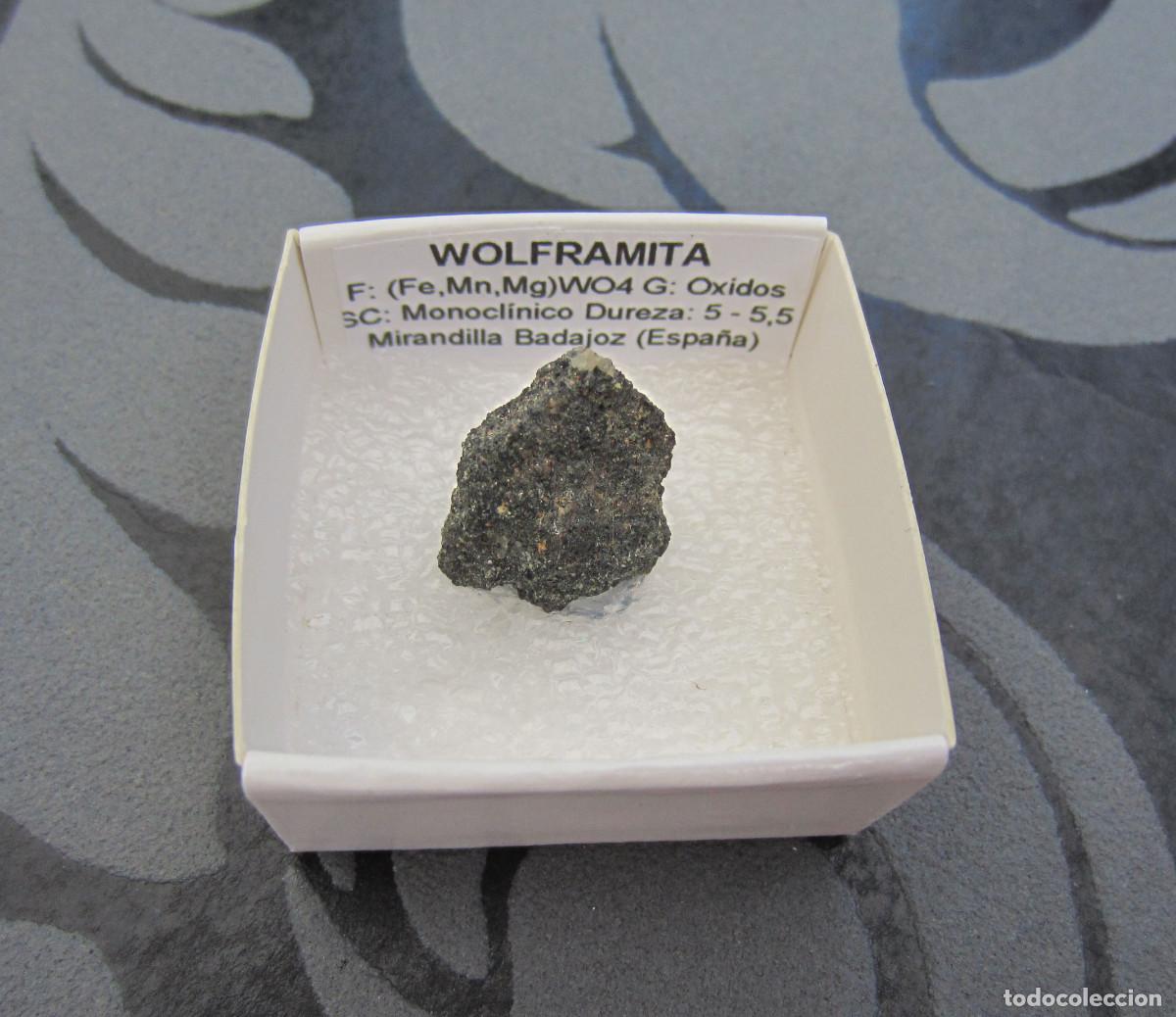 Coleccionismo de minerales: MINERAL WOLFRAMITA MINERALES EN CAJA 4X4 CM