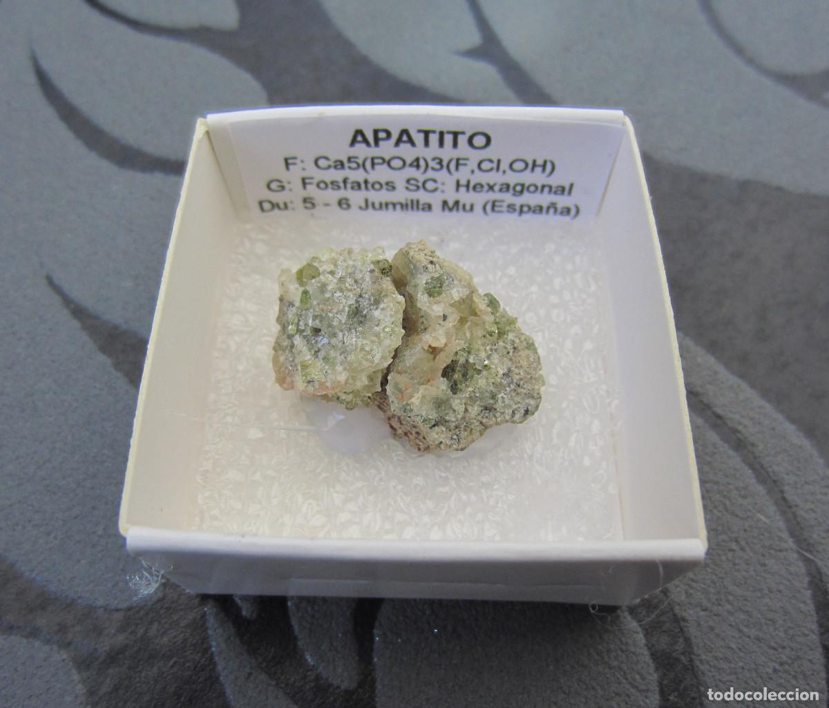 Coleccionismo de minerales: MINERAL APATITO MINERALES EN CAJA 4X4 CM