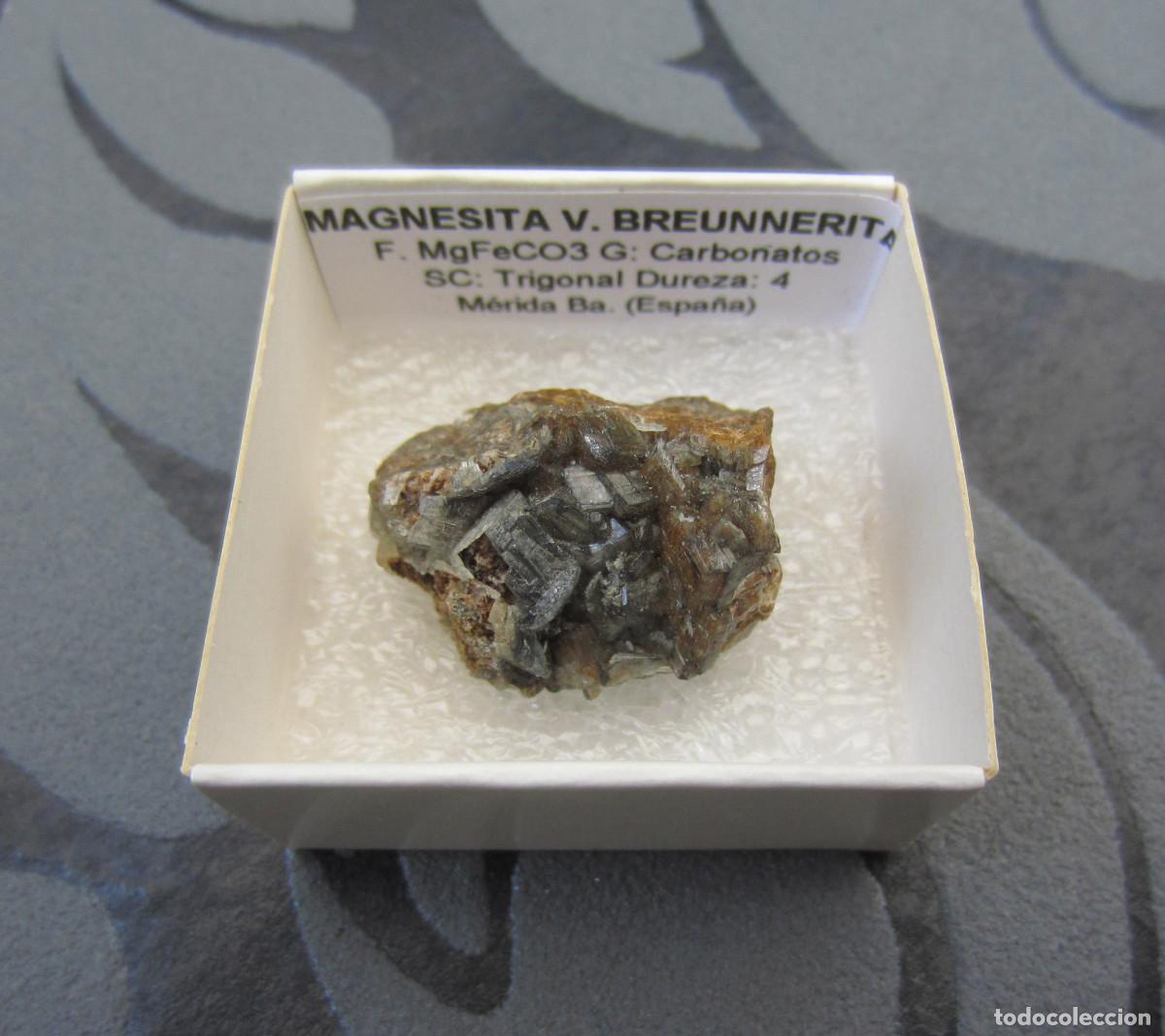 Coleccionismo de minerales: MINERAL MAGNESITA VAR. BREUNNERITA MINERALES EN CAJA 4X4 CM
