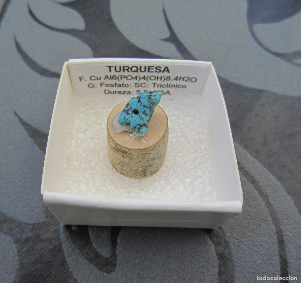 Coleccionismo de minerales: MINERAL TURQUESA MINERALES EN CAJA 4X4 CM