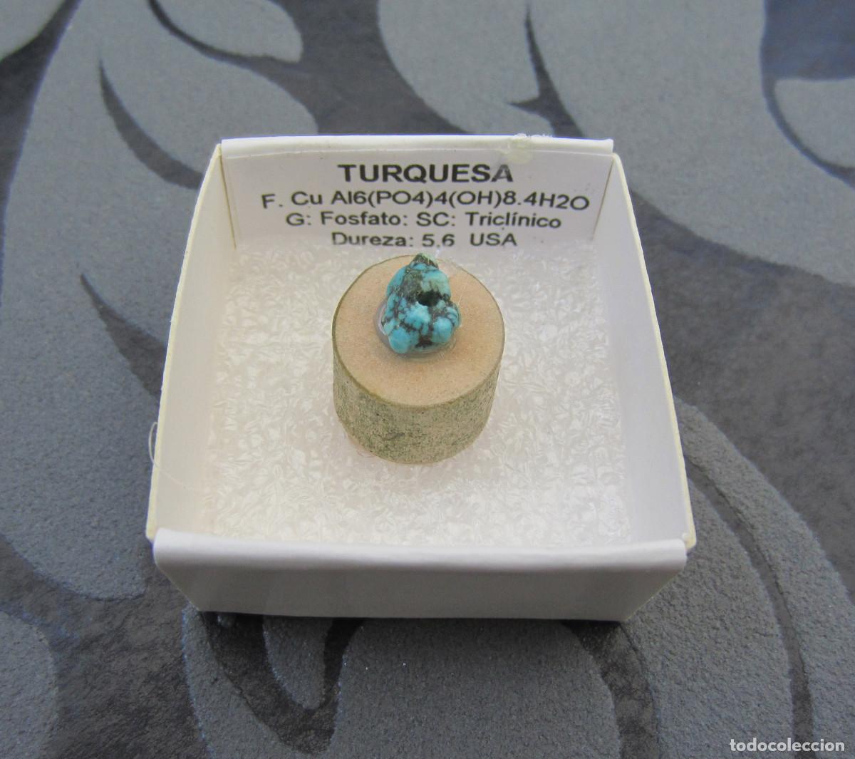 Coleccionismo de minerales: MINERAL TURQUESA MINERALES EN CAJA 4X4 CM