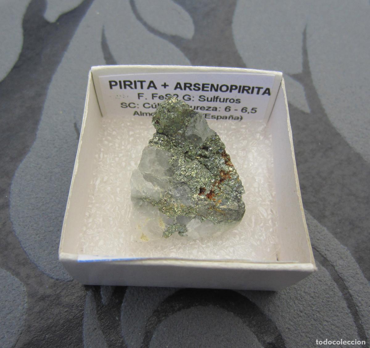 Coleccionismo de minerales: MINERAL PIRITA Y ARSENOPIRITA MINERALES EN CAJA 4X4 CM