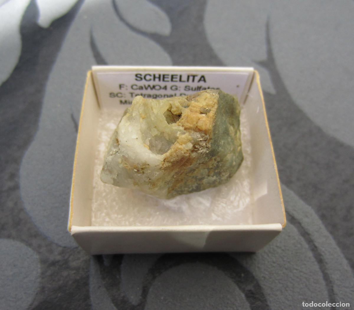 Coleccionismo de minerales: MINERAL SCHEELITA MINERALES EN CAJA 4X4 CM