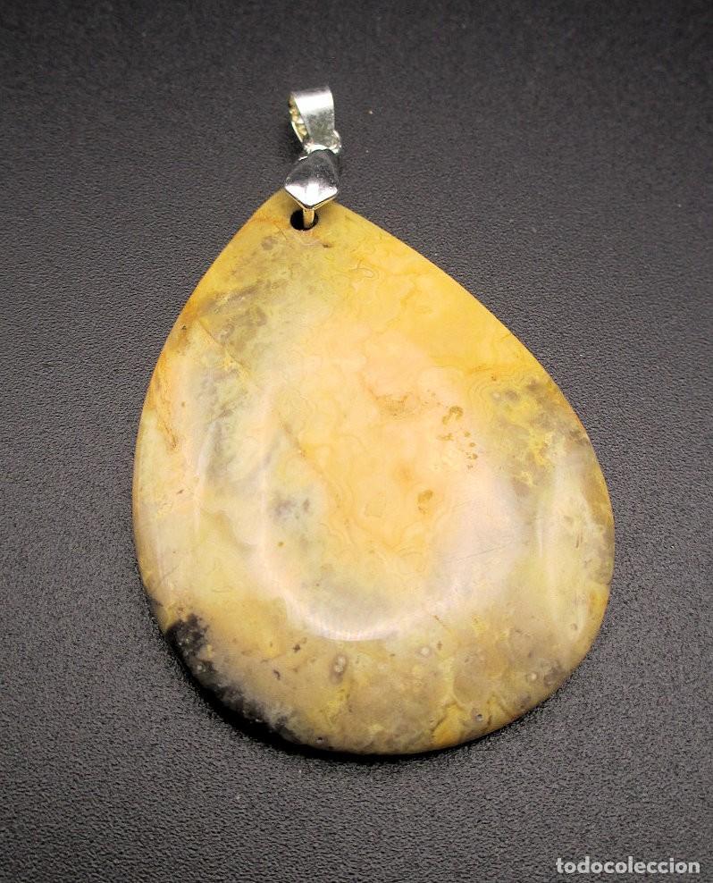 Coleccionismo de minerales: Colgante de Jaspe marr&oacute;n tipo Paisaje - 17 gr. - Mide 5 cm sin engarce x 3,7 cm de ancho