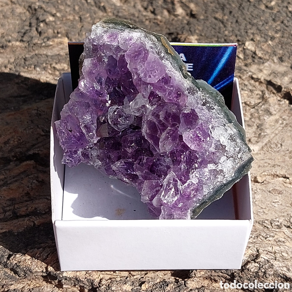 Coleccionismo de minerales: Amatista Drusa de Brasil en Cajita de Colecci&oacute;n 4 x 4cm