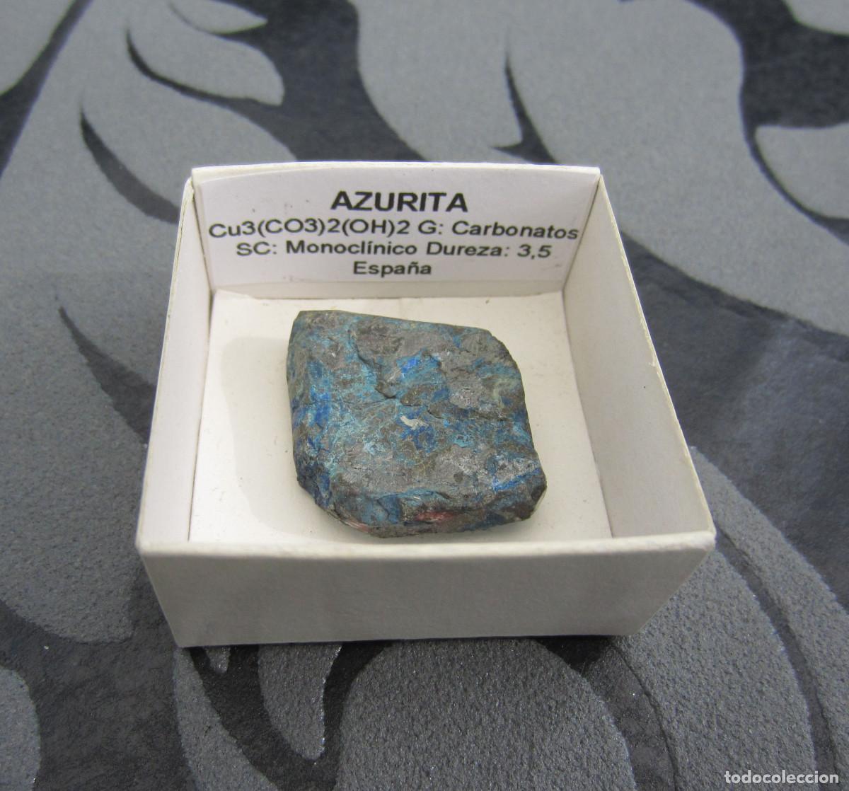 Coleccionismo de minerales: MINERAL AZURITA MINERALES EN CAJA 4X4 CM