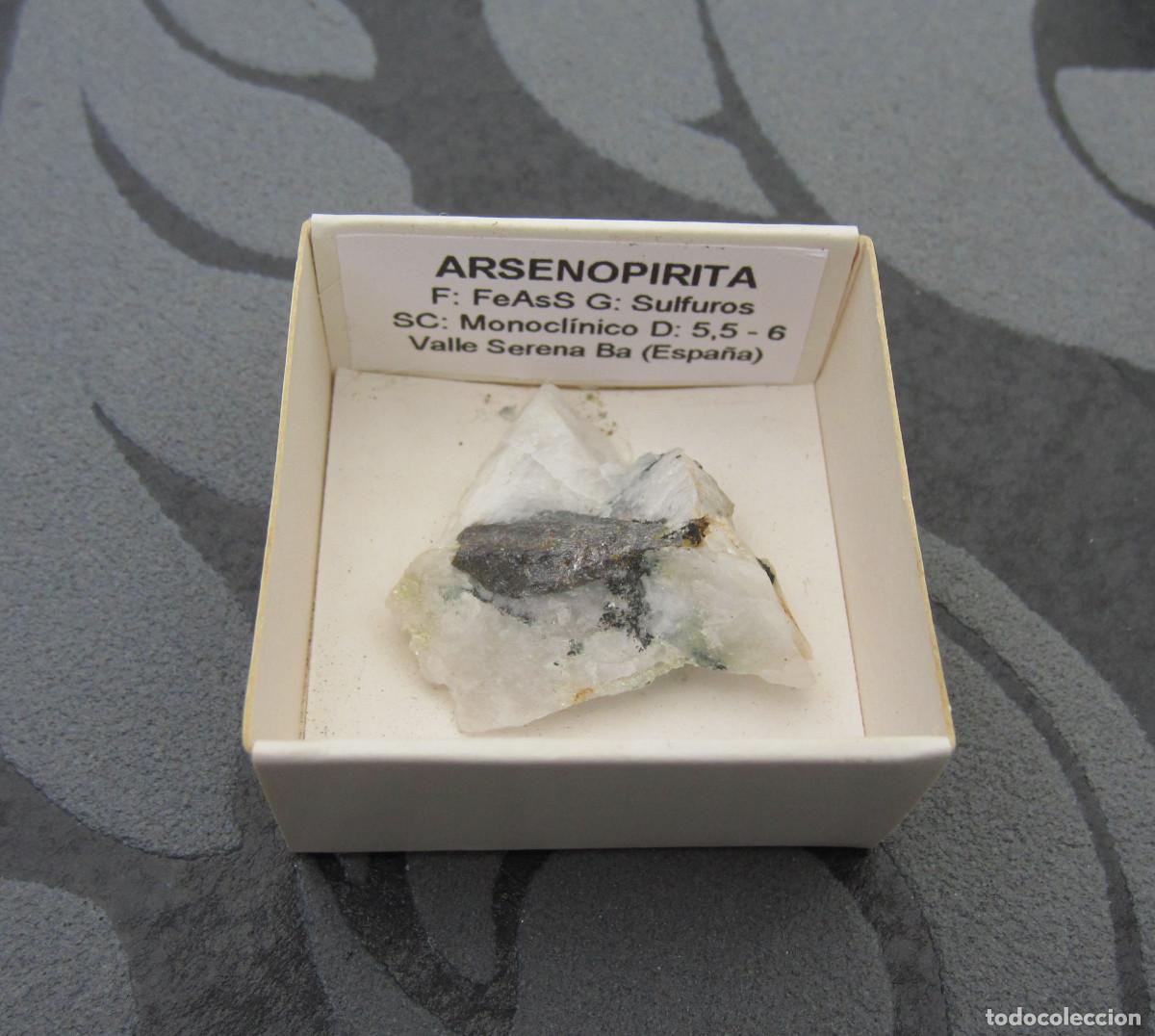 Coleccionismo de minerales: MINERAL ARSENOPIRITA MINERALES EN CAJA 4X4 CM