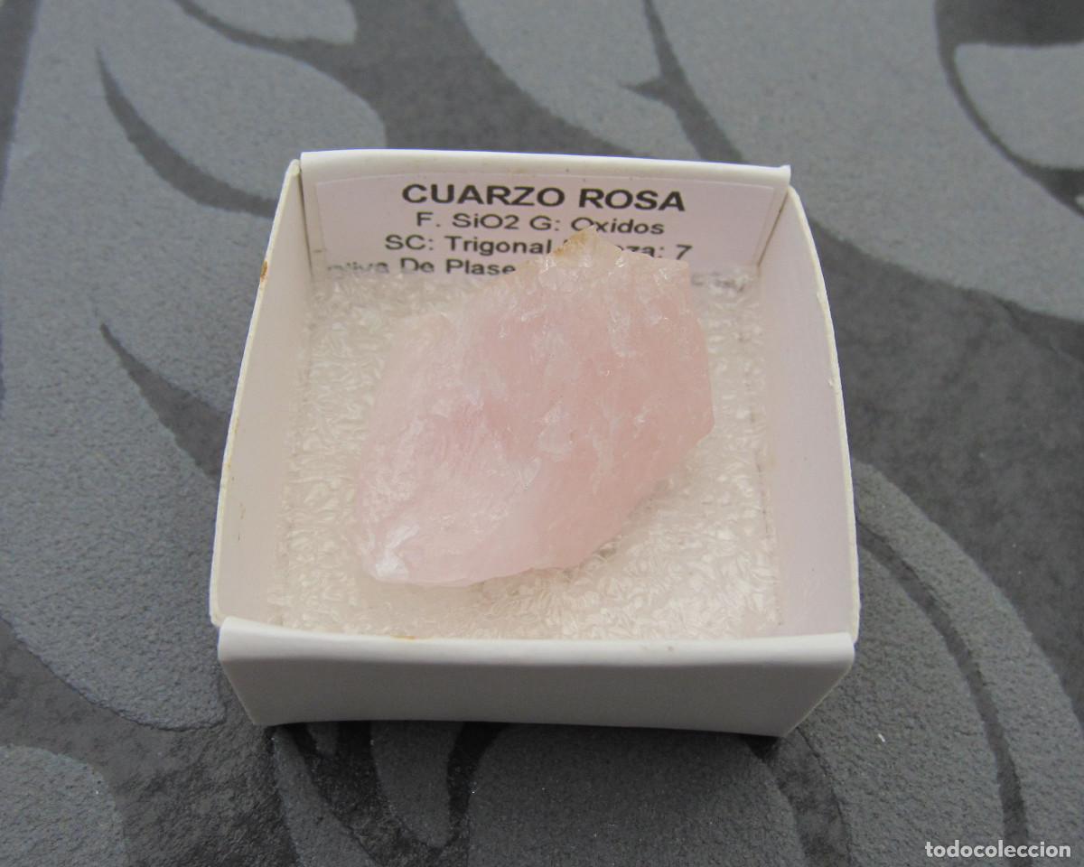 Coleccionismo de minerales: MINERAL CUARZO ROSA MINERALES EN CAJA 4X4 CM