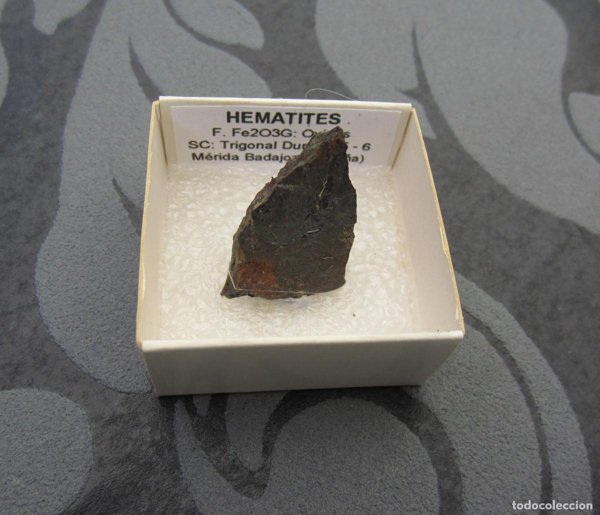 Coleccionismo de minerales: MINERAL HEMATITES MINERALES EN CAJA 4X4 CM