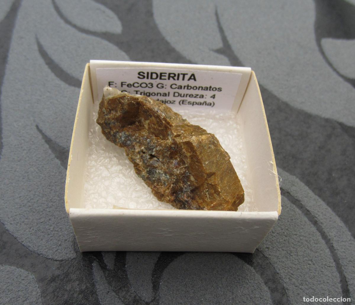 Coleccionismo de minerales: MINERAL SIDERITA MINERALES EN CAJA 4X4 CM
