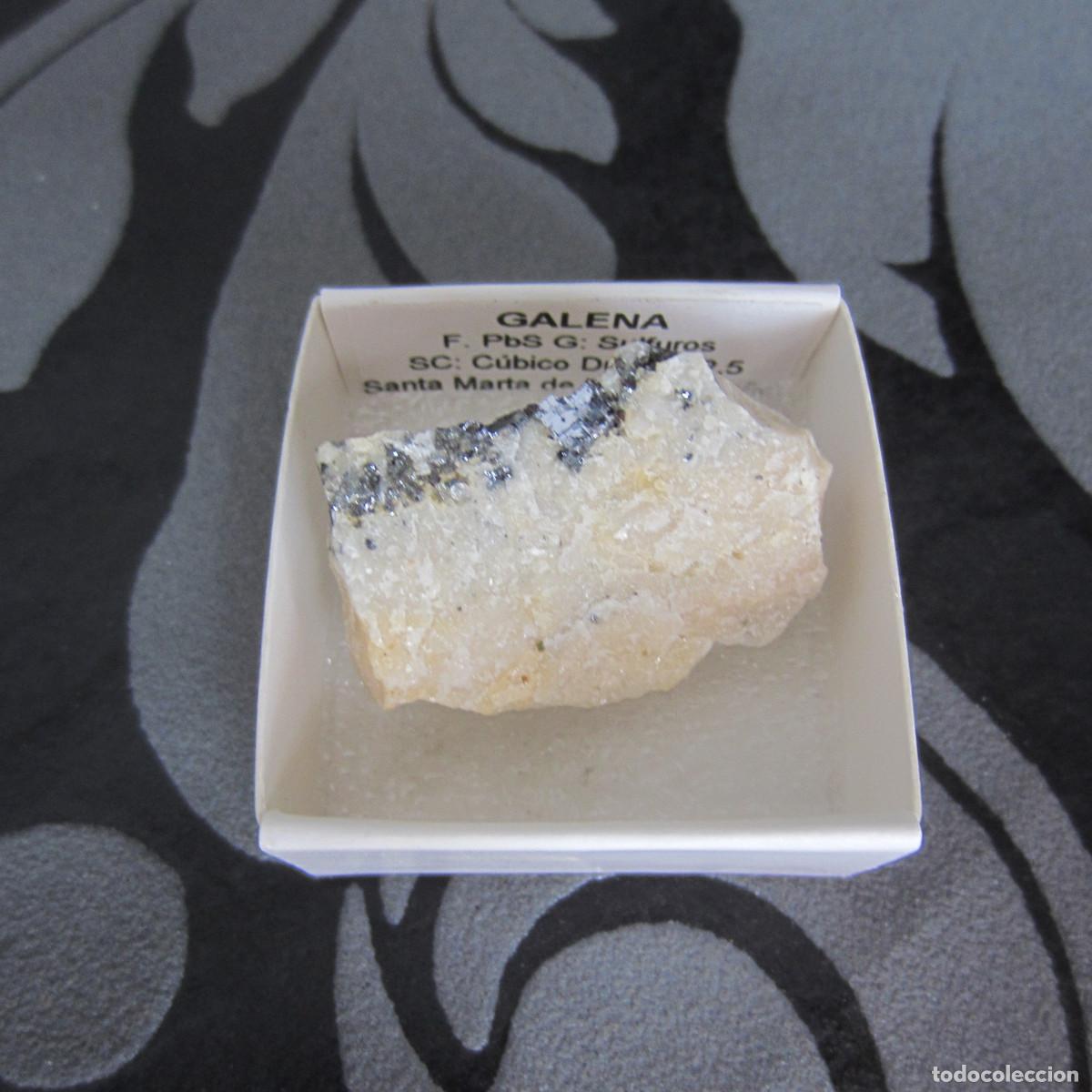 Coleccionismo de minerales: MINERAL GALENA MINERALES EN CAJA 4X4 CM