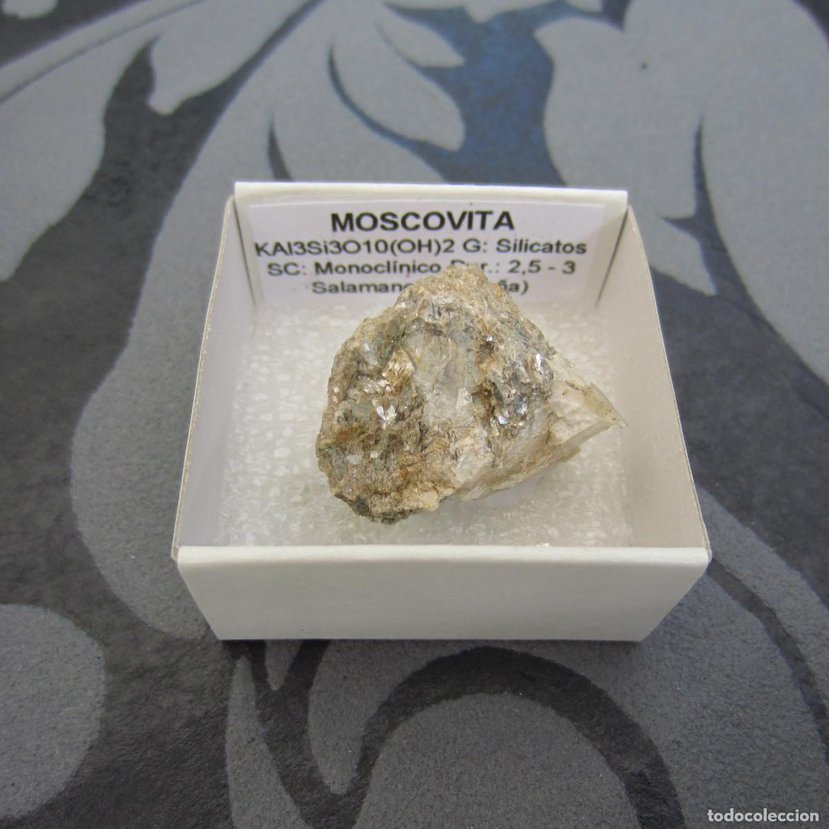 Coleccionismo de minerales: MINERAL MOSCOVITA MINERALES EN CAJA 4X4 CM