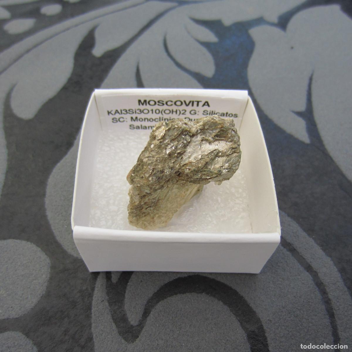 Coleccionismo de minerales: MINERAL MOSCOVITA MINERALES EN CAJA 4X4 CM