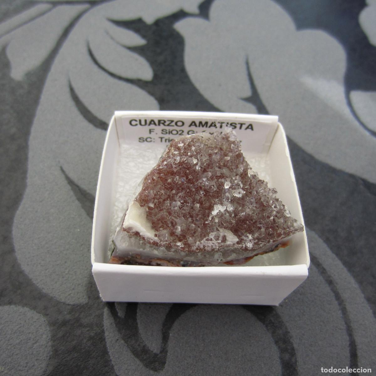 Coleccionismo de minerales: MINERAL CUARZO AMATISTA MINERALES EN CAJA 4X4 CM