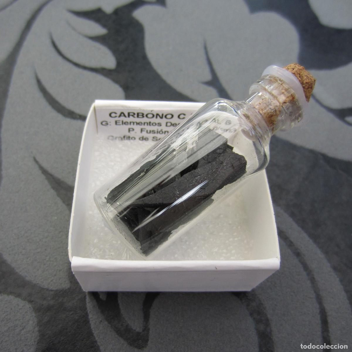 Coleccionismo de minerales: MINERAL ELEMENTOS CARBONO MINERALES EN CAJA 4X4 CM
