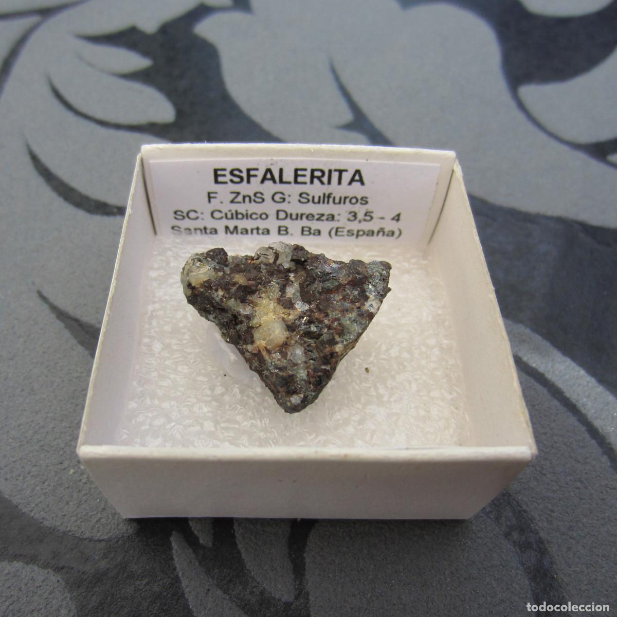 Coleccionismo de minerales: MINERAL ESFALERITA MINERALES EN CAJA 4X4 CM