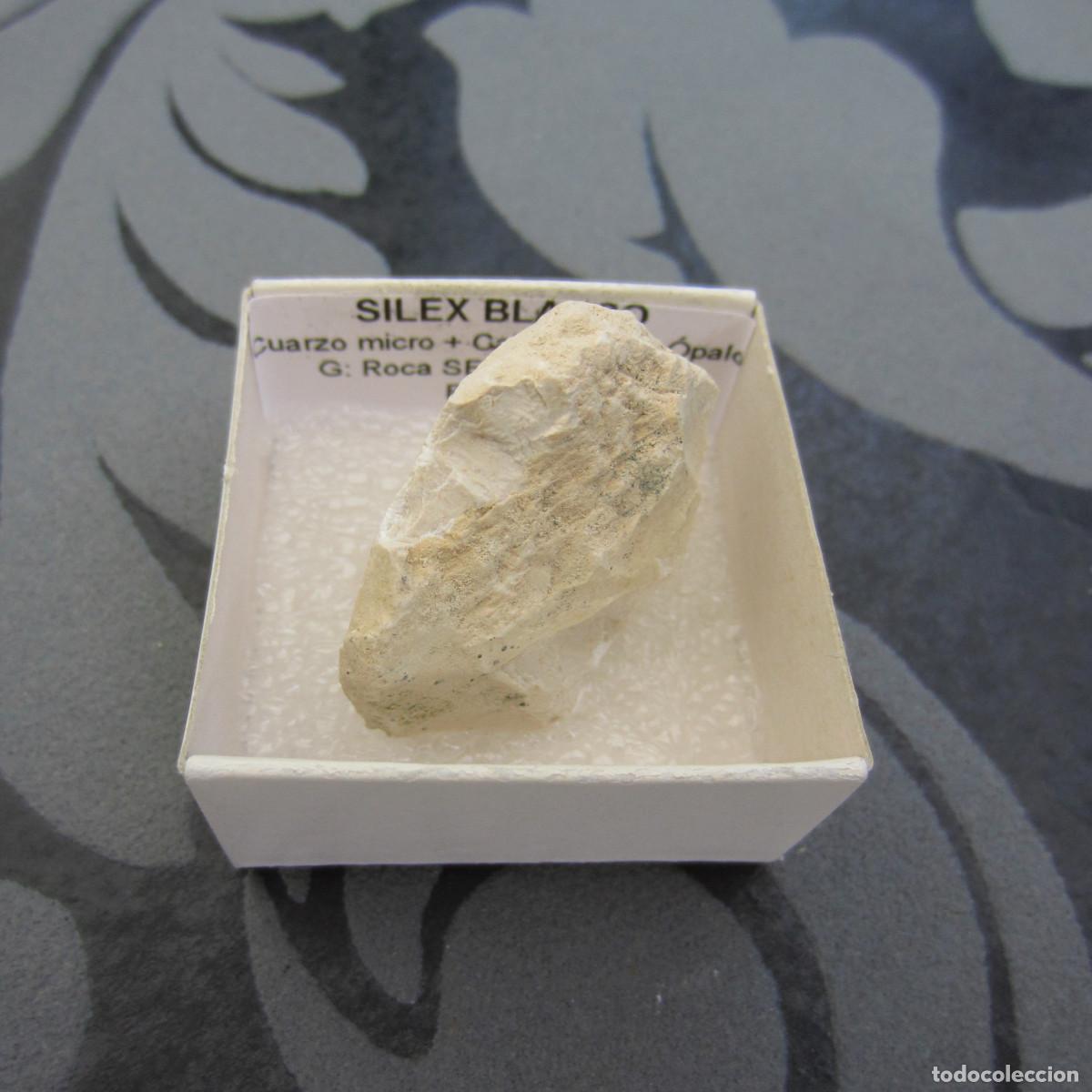 Coleccionismo de minerales: MINERAL SILEX BLANCO MINERALES EN CAJA 4X4 CM