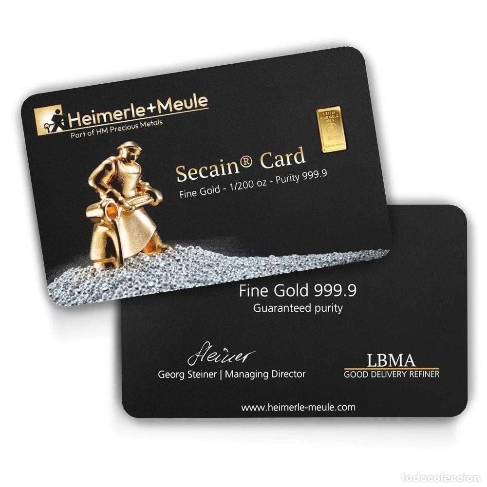 Colecionismo de minerais: LINGOTE ORO 24.KT. PESO 1/200 oz MACIZO Y PURO 0,999. BLISTER CERTIFICADO