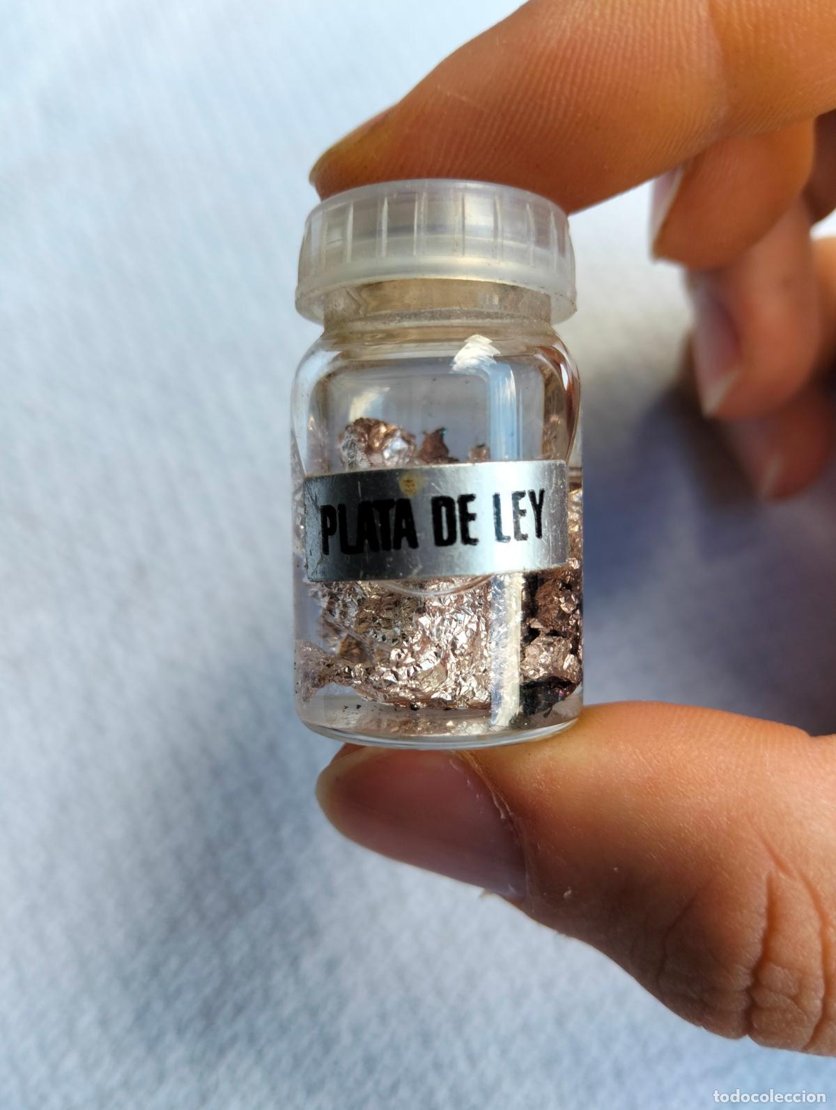 Coleccionismo de minerales: Mini bote tarro col alcohol y plata de ley fina de los a&ntilde;os 80-90