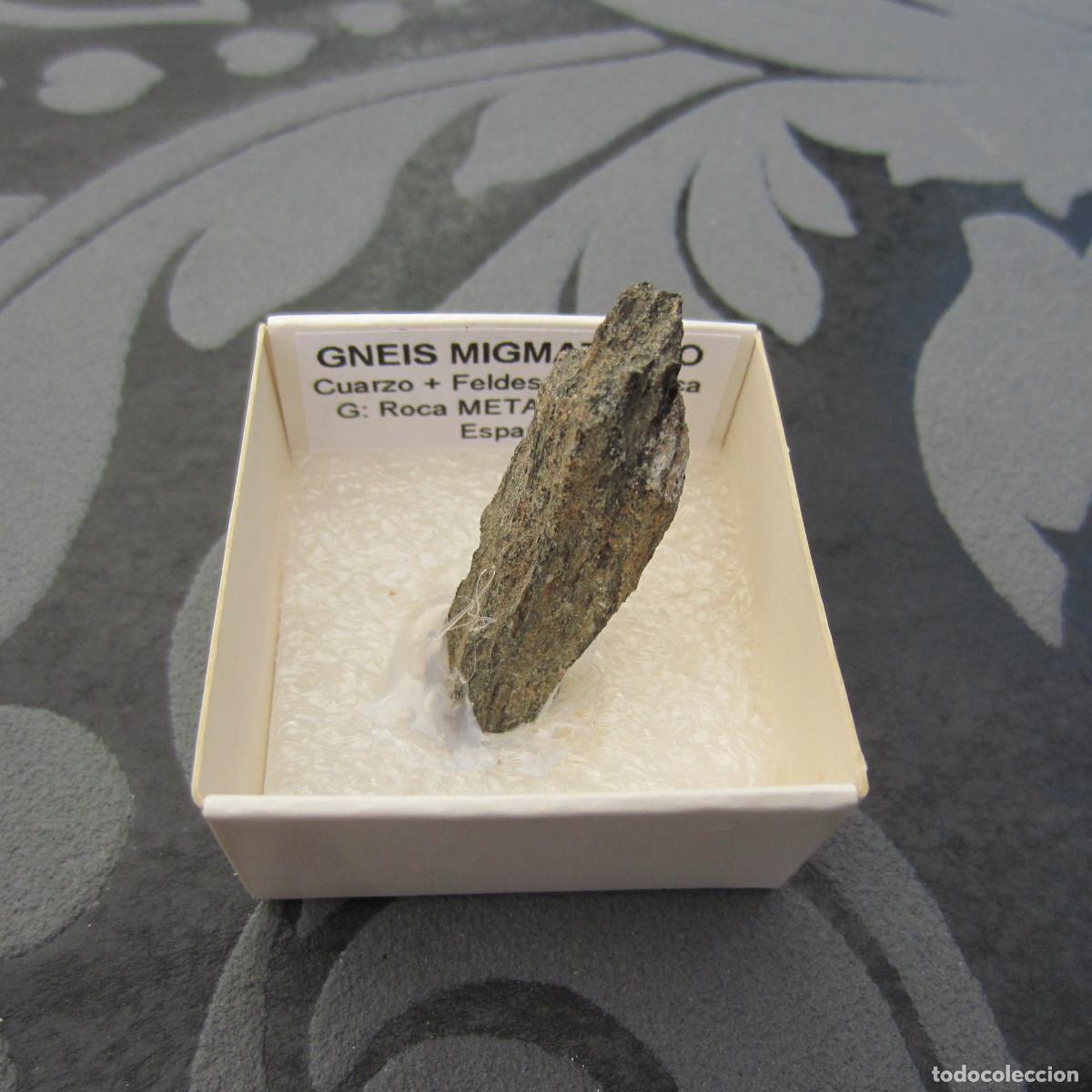 Coleccionismo de minerales: MINERAL ROCAS GNEIS MINERALES EN CAJA 4X4 CM