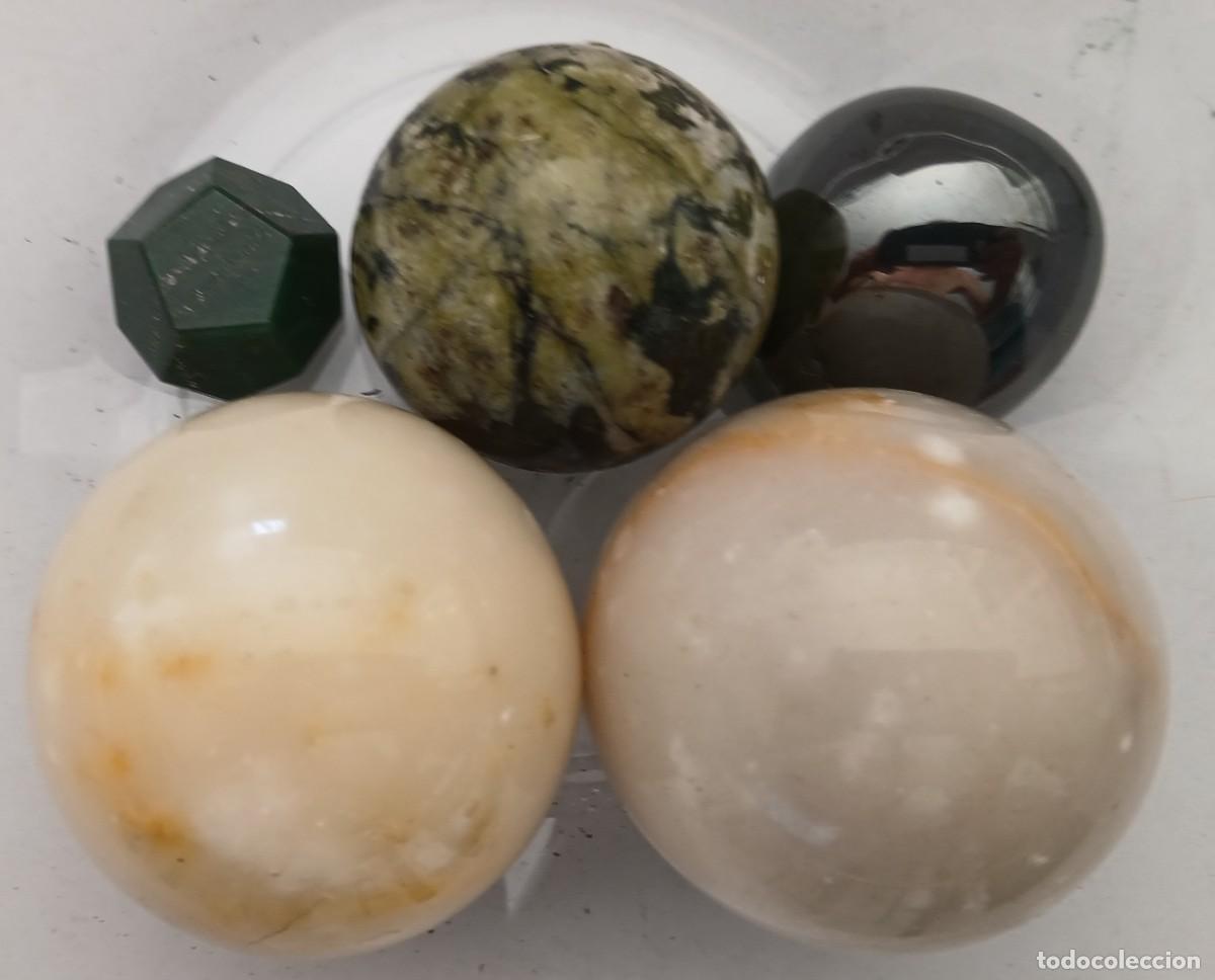 Coleccionismo de minerales: (4) LOE DE 5 BOLAS DE JADE, CUARZO ETC