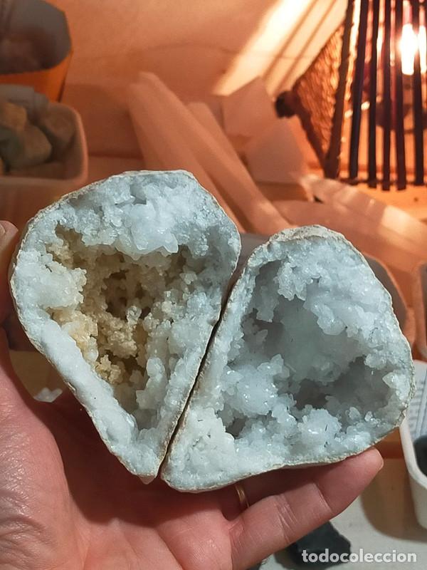 Coleccionismo de minerales: Geode in Quarzo Ialino a cuore con colori citrino