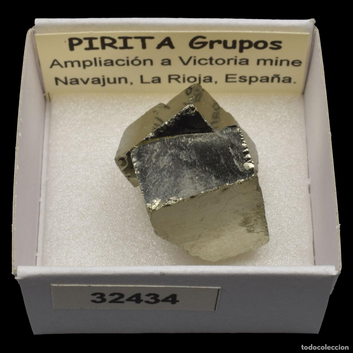 Coleccionismo de minerales: PIRITA Cubo &rdquo;grupos&rdquo; (Mina Ampliacion a Victoria, Navajun, La Rioja, Espa&ntilde;a) #32434