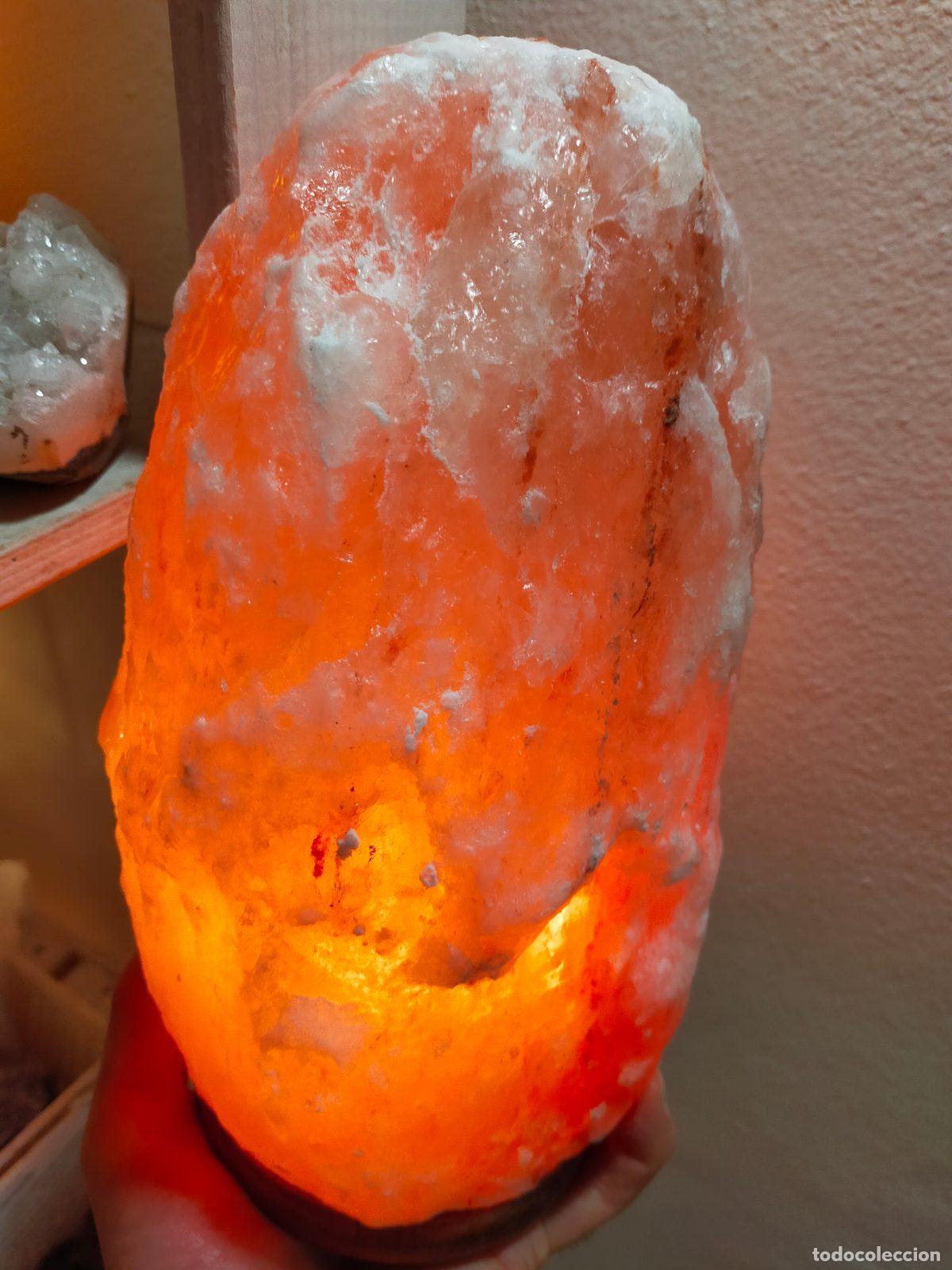 Coleccionismo de minerales: Lampada di Sale Rosa dell'Himalaya Naturale 2-3 kg | Base in Legno