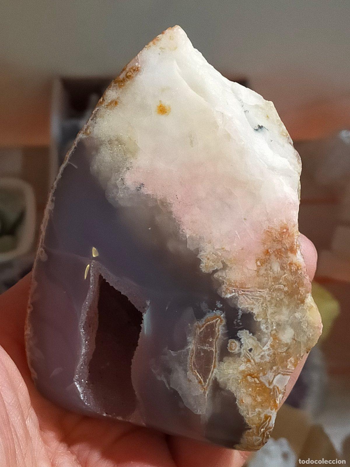 Coleccionismo de minerales: Geode di Agata con Quarzo Naturale - Cristallo da Collezione per Cristalloterapia